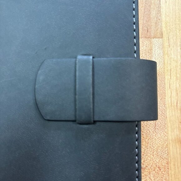 Deluxe Journal Diary Notebook Black Faux Leather 160 Lined Pages 5.75"W X 8.25"H - Picture 3 of 4